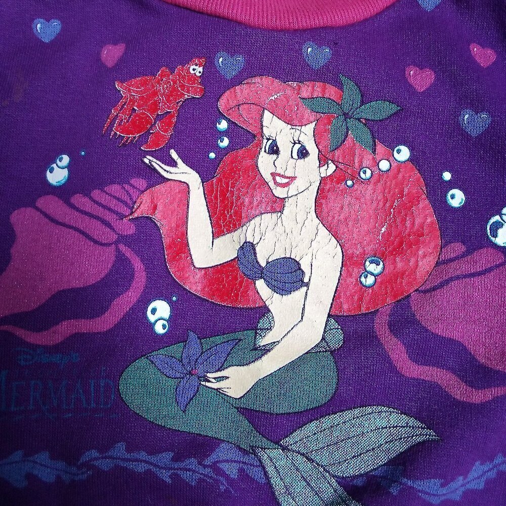 Vintage Disney Little Mermaid Ariel Crewneck Sweatshirt Youth Baby Toddler